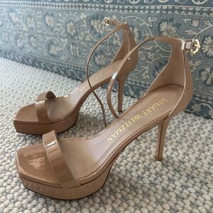 Stuart Weitzman Nunaked Party Platform Ankle Strap Sandal